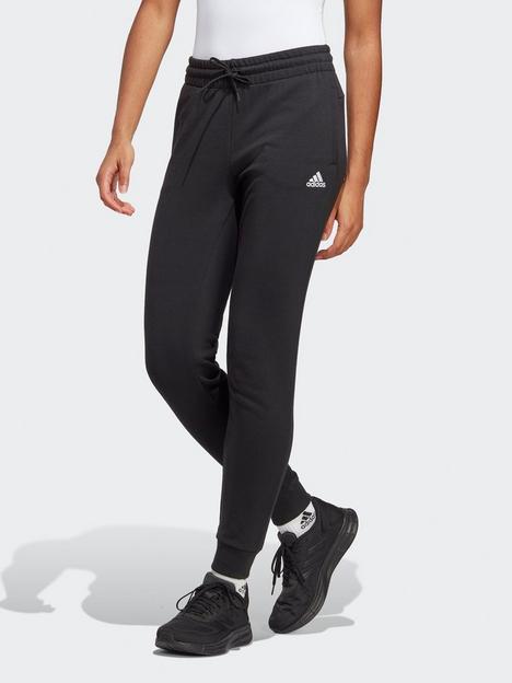 adidas-sportswear-essentials-linear-french-terry-cuffed-joggers-blackwhite