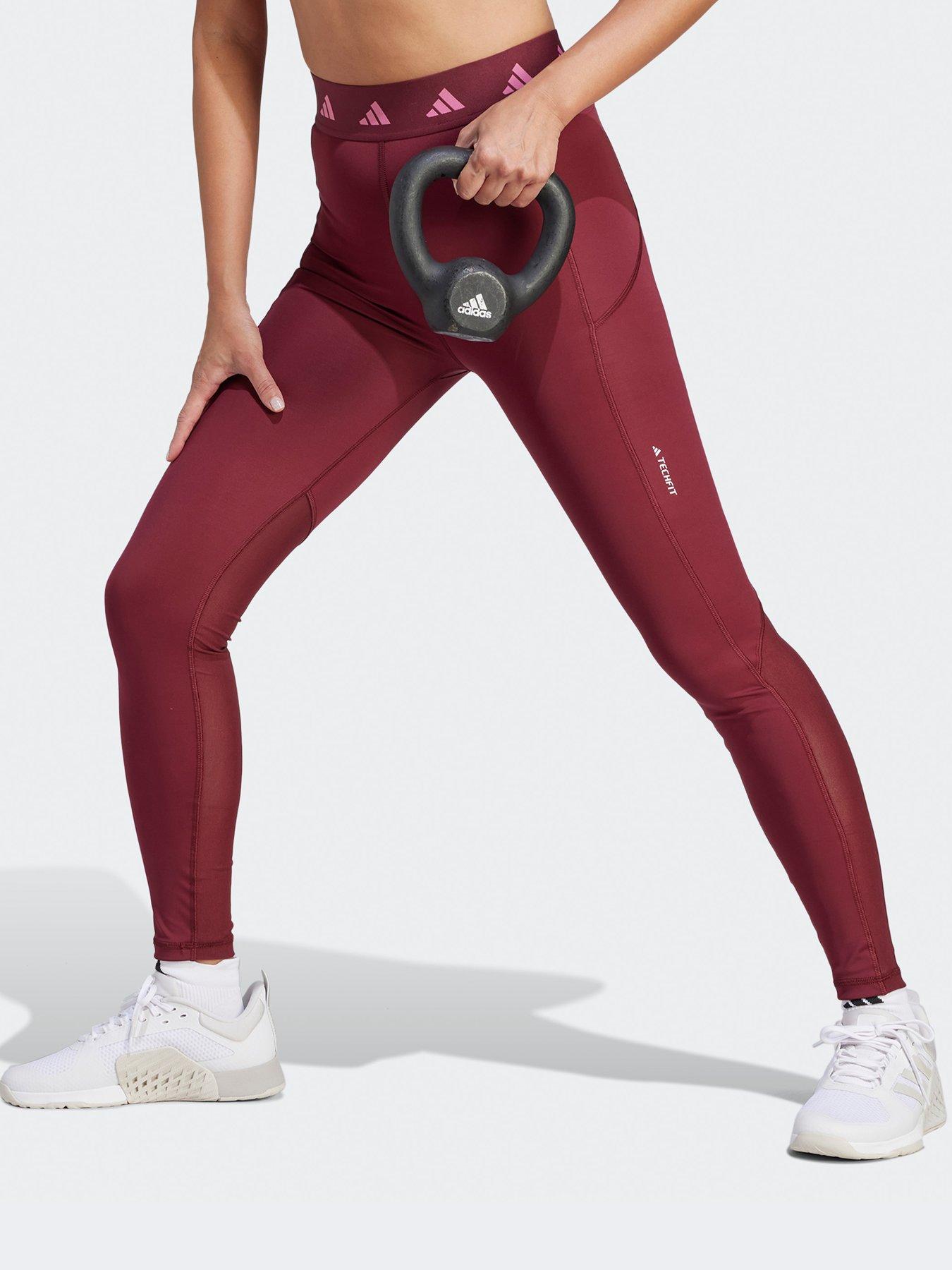 Burgandy adidas leggings best sale