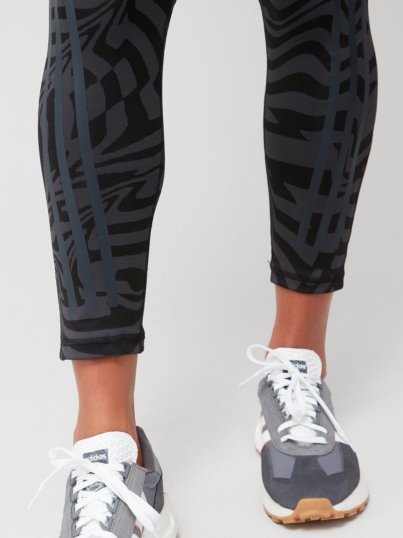 Image 4 of 6 of adidas Women's Performance Optime Trainicons Jacquard 3-stripes Leggings - GREY