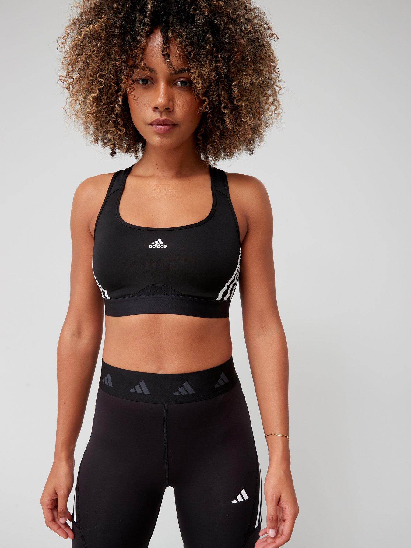 Buy ADIDAS powerreact training medium-support 3-stripes sports bra