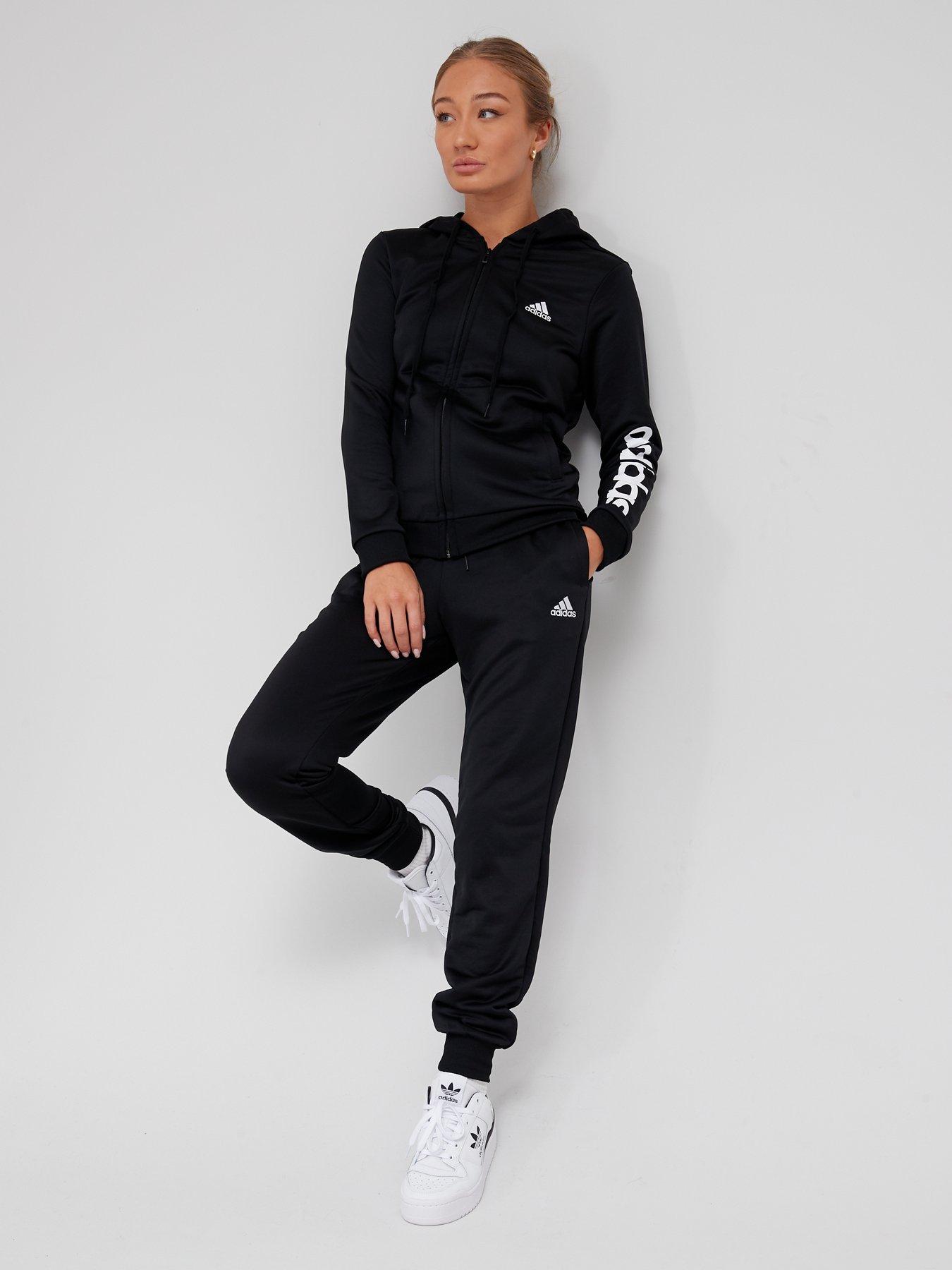 adidas Sportswear Womens Linear Tracksuit - Black/White