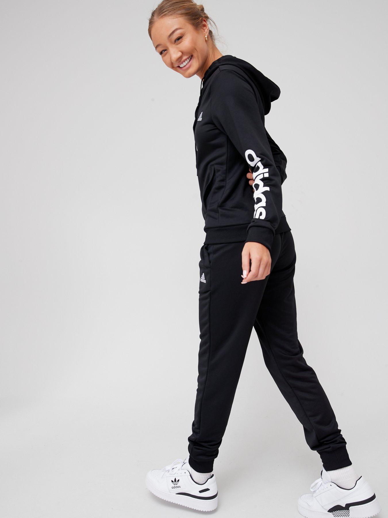 Black adidas tracksuit women's deals