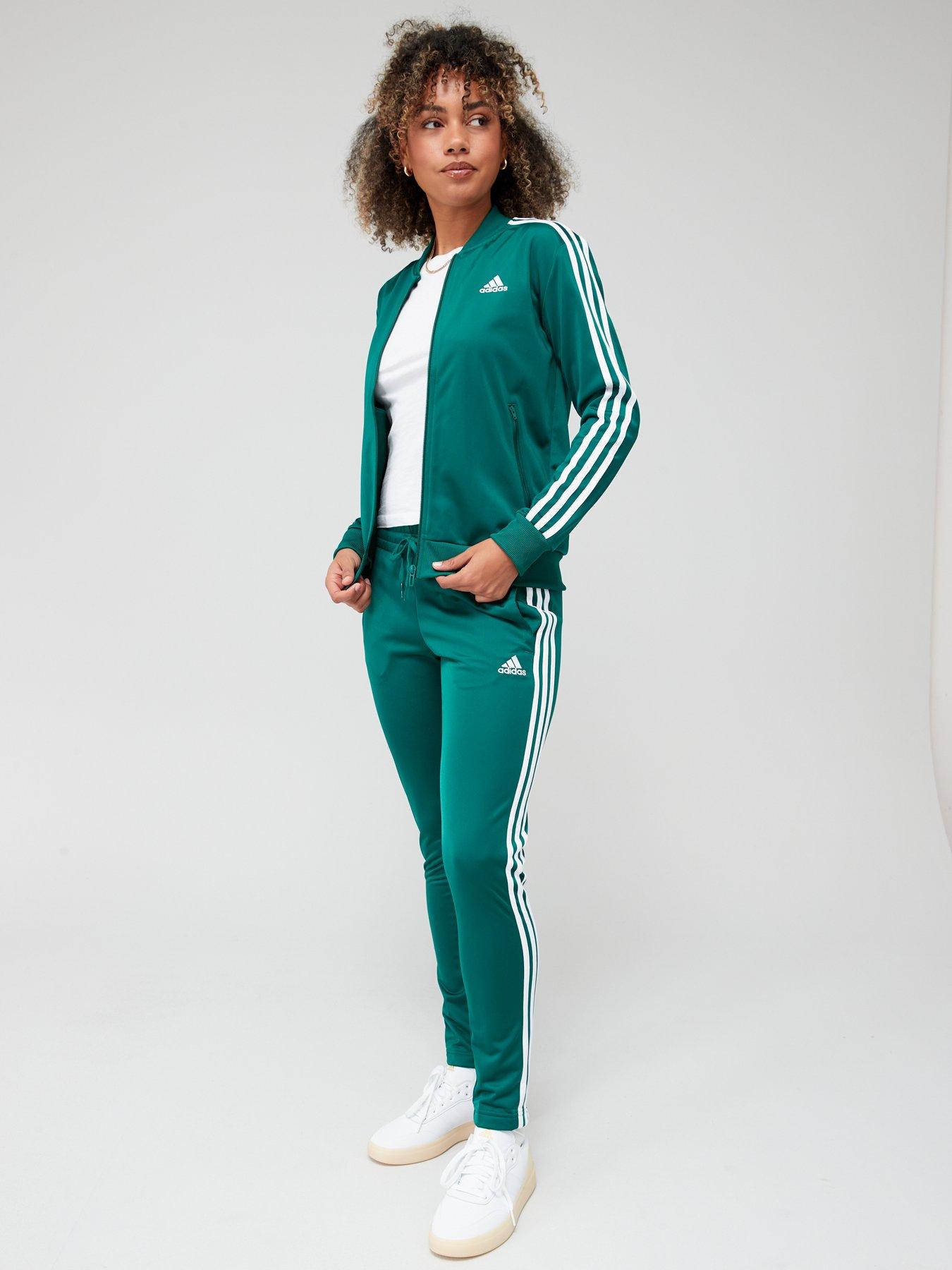 Green adidas sale womens tracksuit