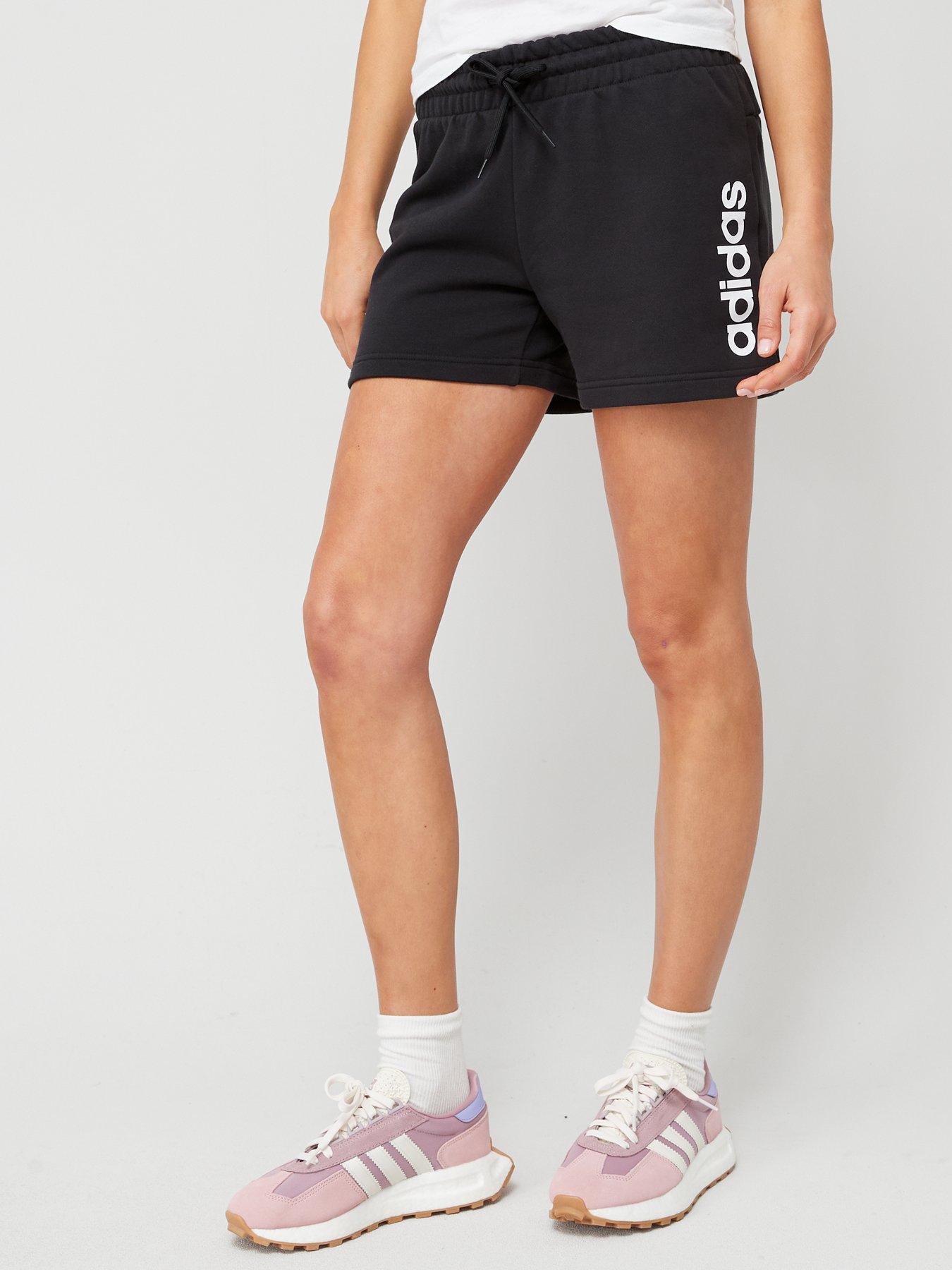 Womens Linear Shorts Black White
