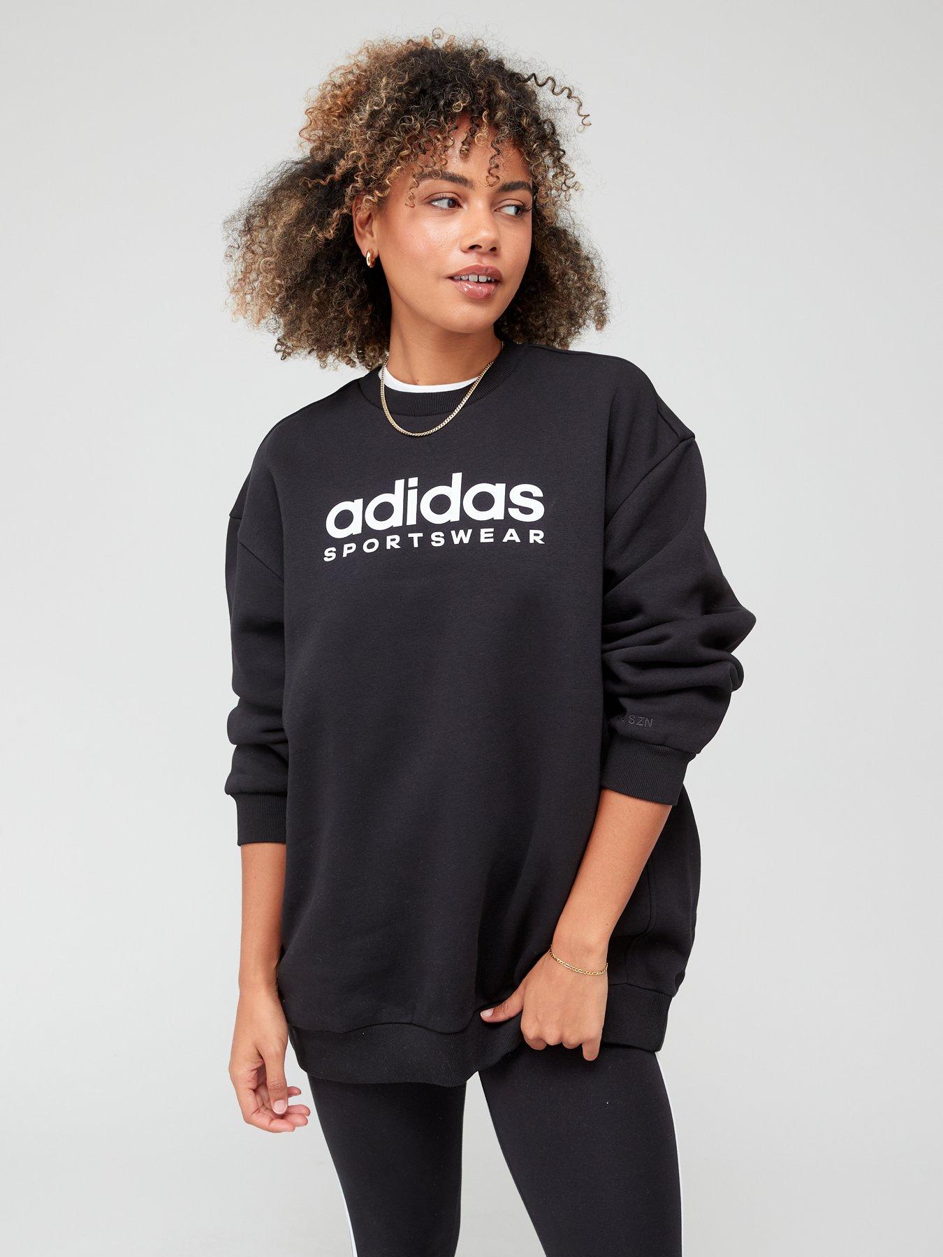 adidas ALL SZN Fleece Boyfriend Hoodie (Plus Size) - Beige