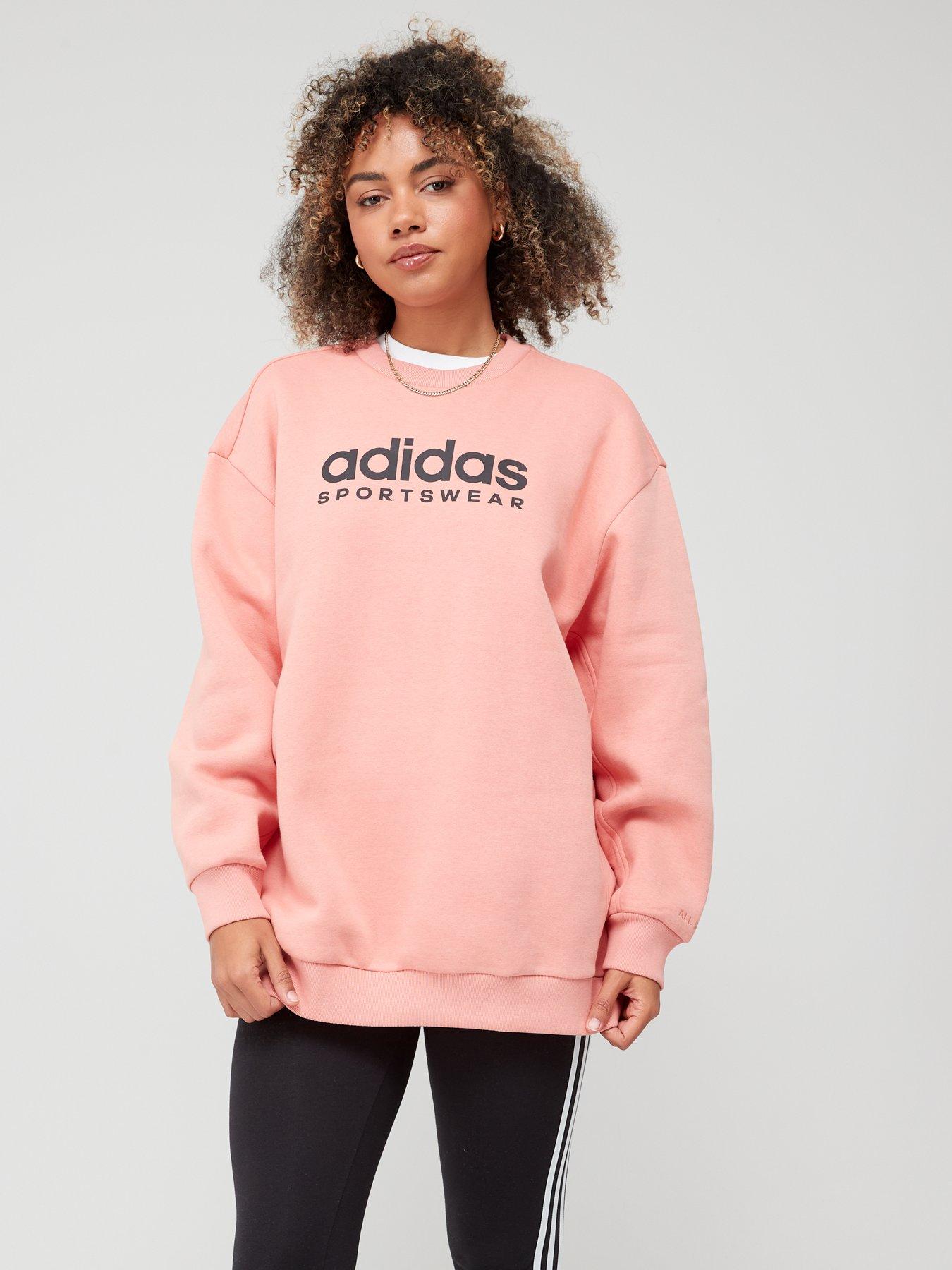 adidas Sportswear All Szn Fleece Graphic Sweatshirt - Beige, Pink, Size M, Women