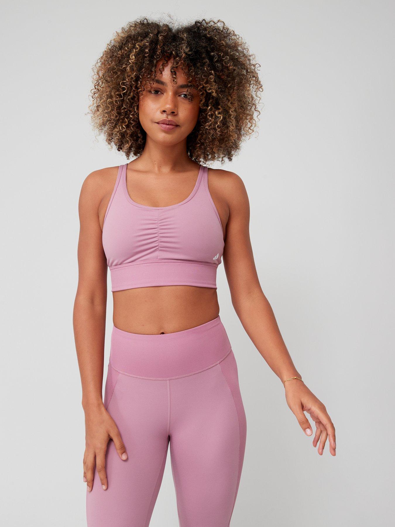 adidas Yoga Essentials Studio Light-Support Nursing Bra - Pink