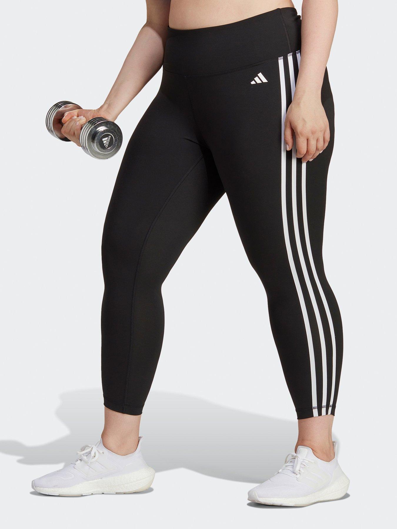 adidas Women's Performance Train Essentials 3-stripes High-waisted 7/8  Leggings - BLACK