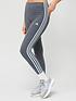  image of adidas-sportswear-essentials-3-stripes-high-waisted-single-shirt-leggings-dark-grey