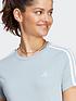  image of adidas-sportswear-womens-sportswear-essentials-slim-3-stripes-t-shirt-blue