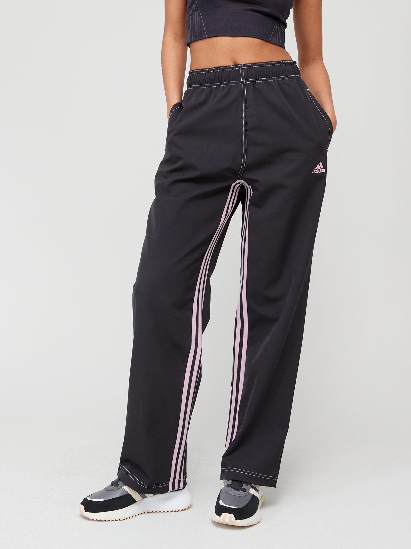 Womens Black Pocket Striped Joggers Black