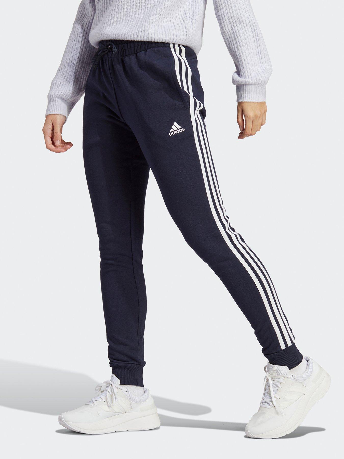 adidas Sportswear Essentials 3 stripes French Terry Cuffed Joggers Navy Very