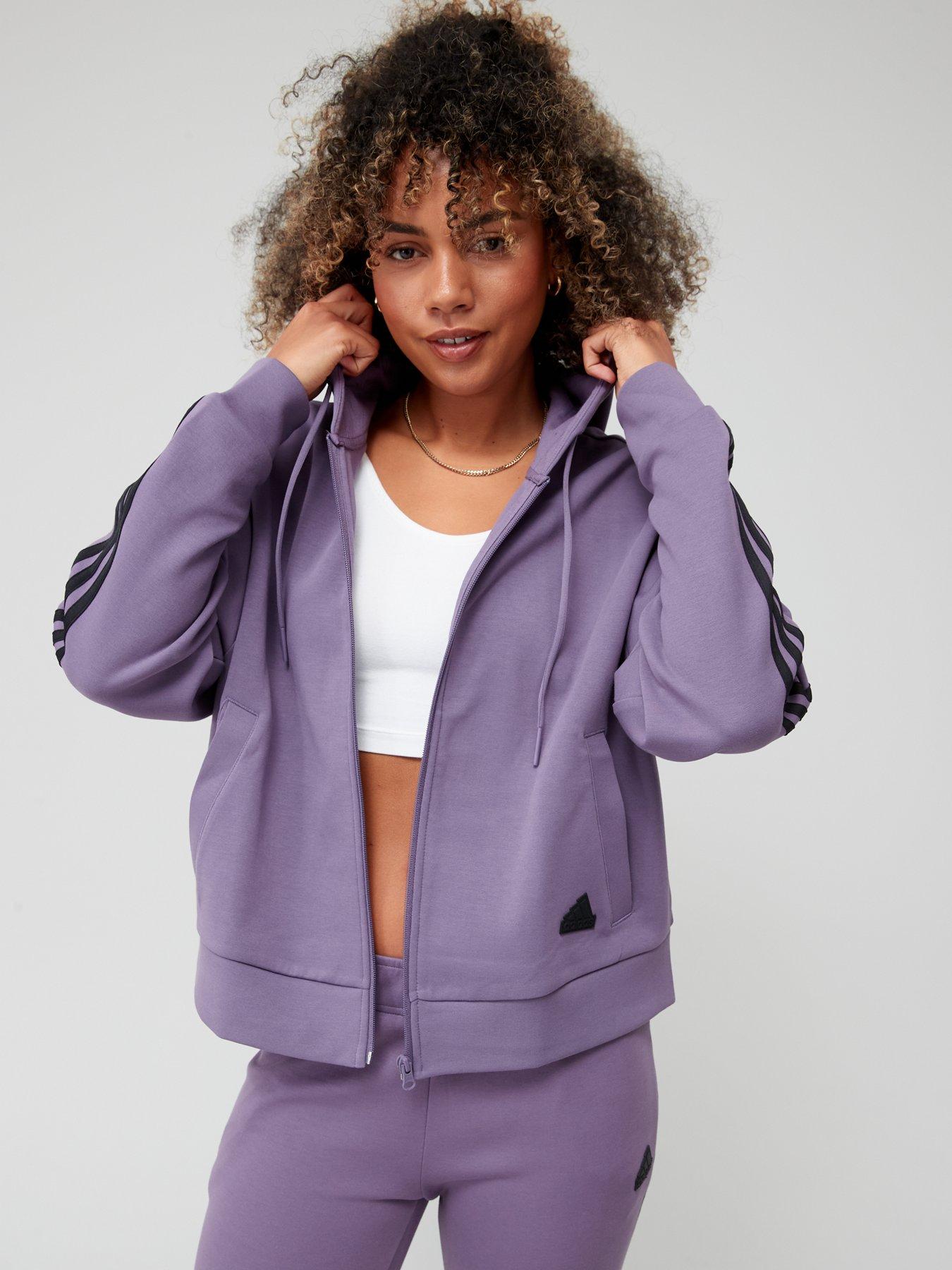 adidas Sportswear Future Icons 3-Stripes Full Zip Hoodie - Purple