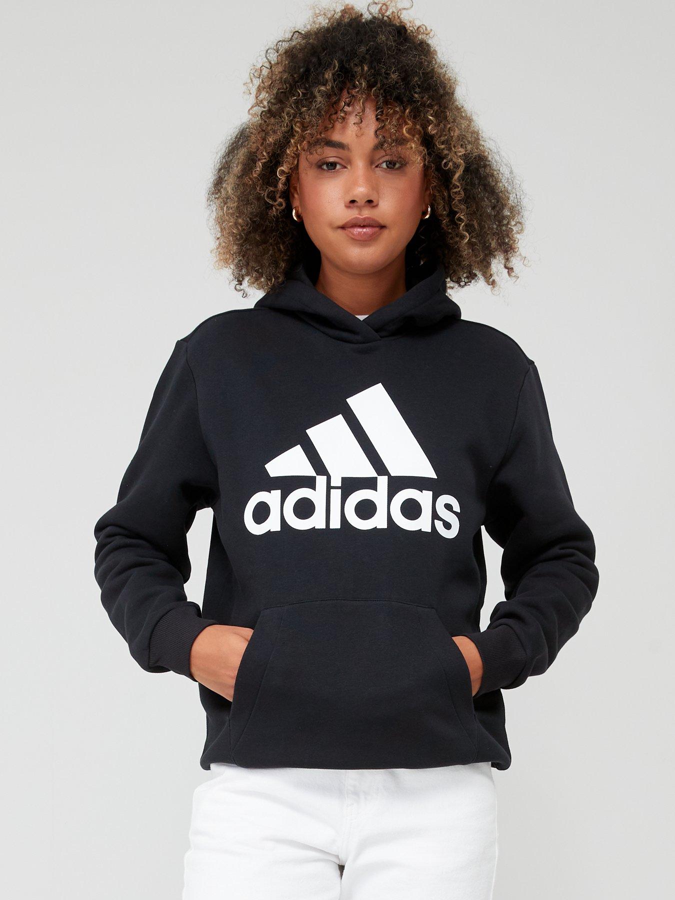 Black and white shop adidas hoodie womens