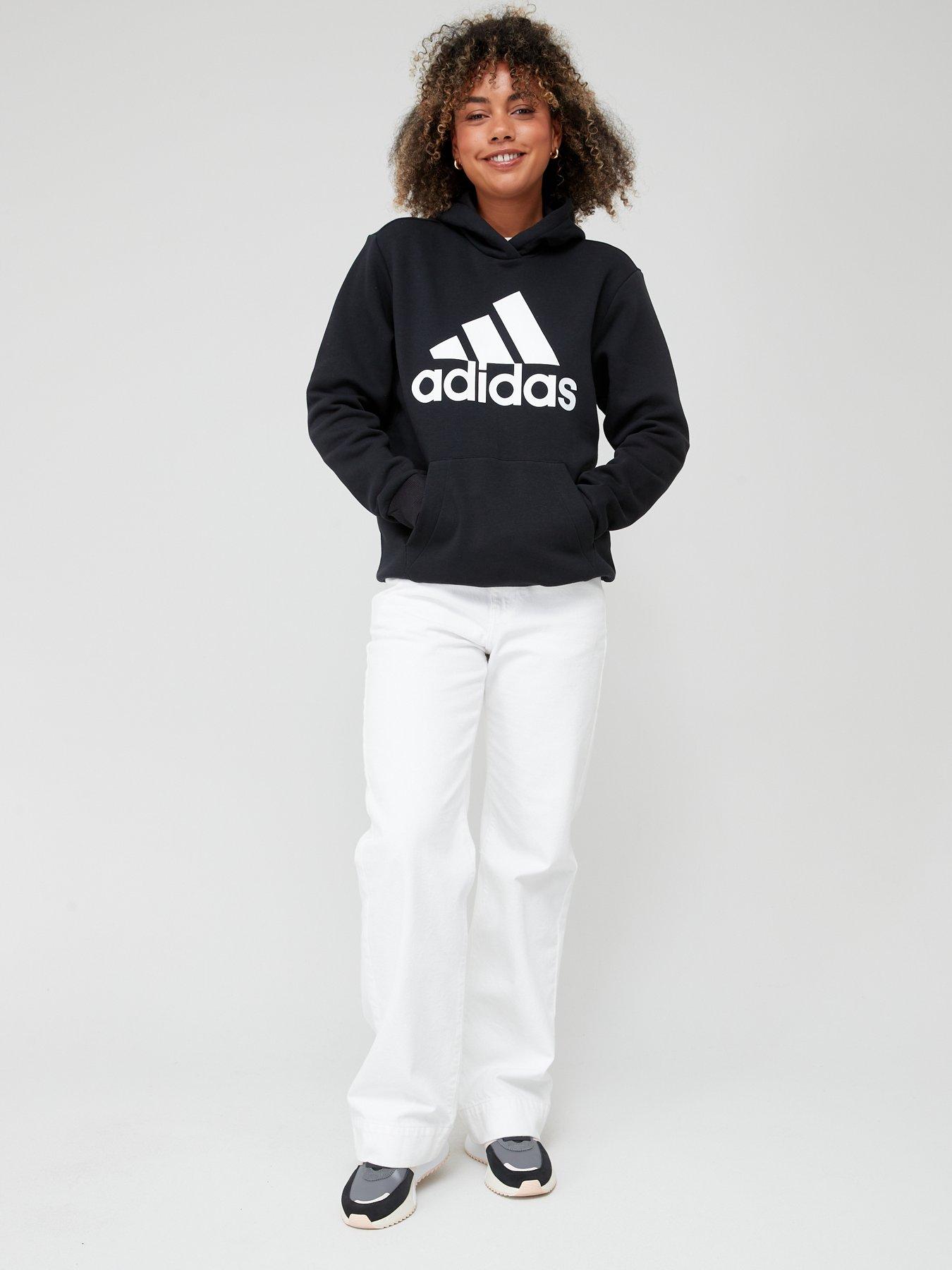 adidas Sportswear Womens Big Logo Overhead Hoodie Black White very