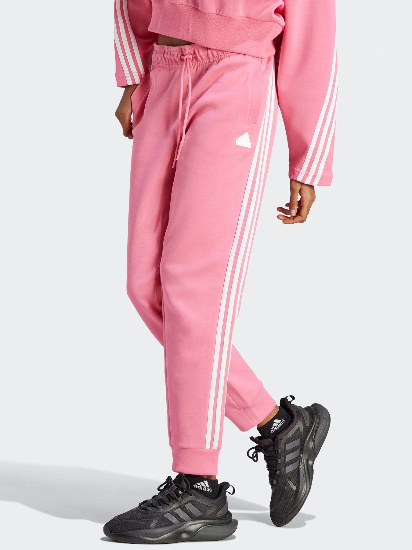 Pink adidas tracksuit bottoms sale