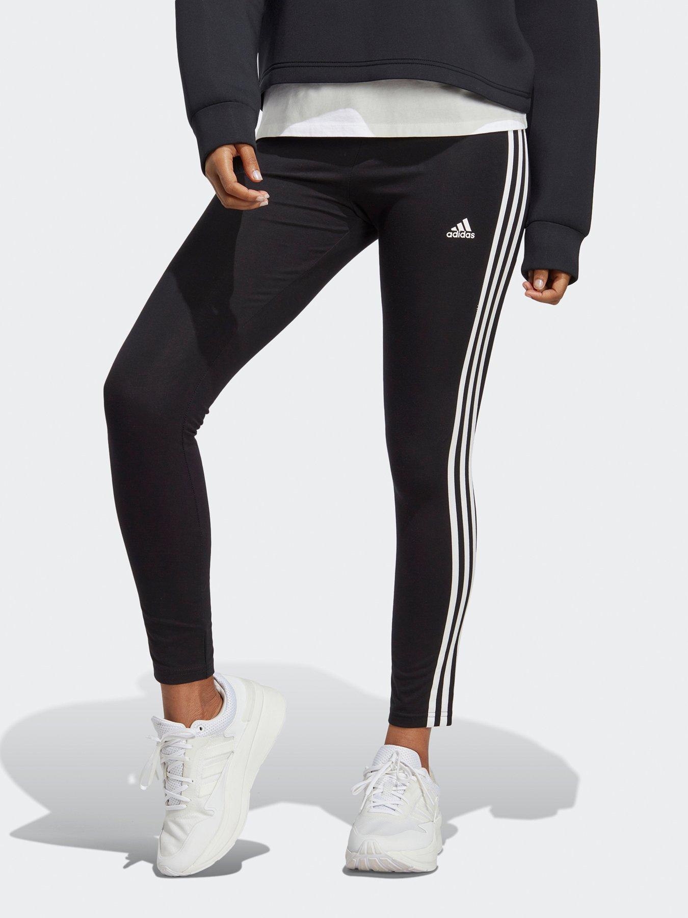 adidas Sportswear Womens High Waisted 3 Stripe Leggings - Black/White