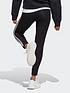  image of adidas-sportswear-womens-high-waisted-3-stripe-leggings-blackwhite