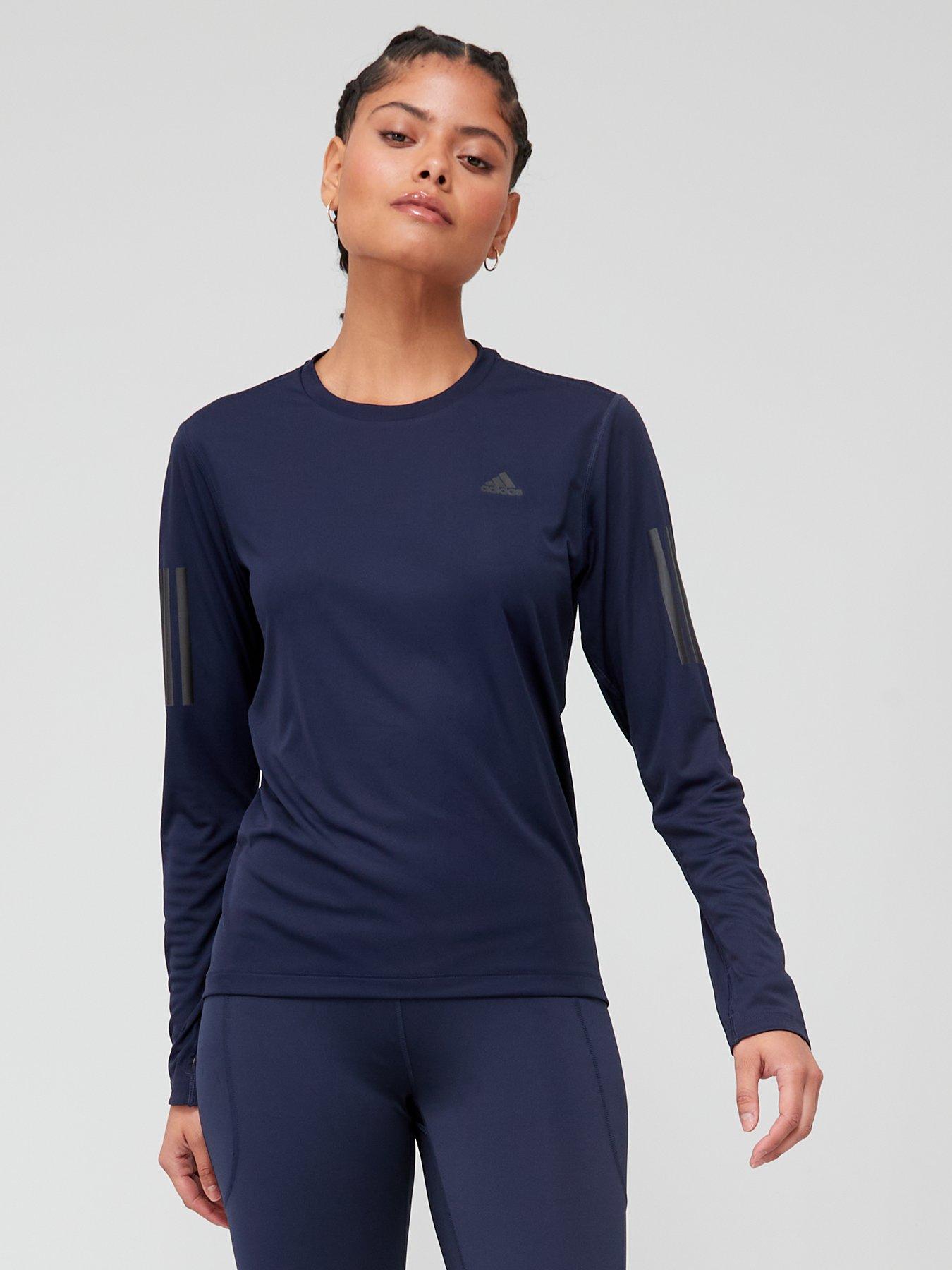 adidas navy long sleeve shirt