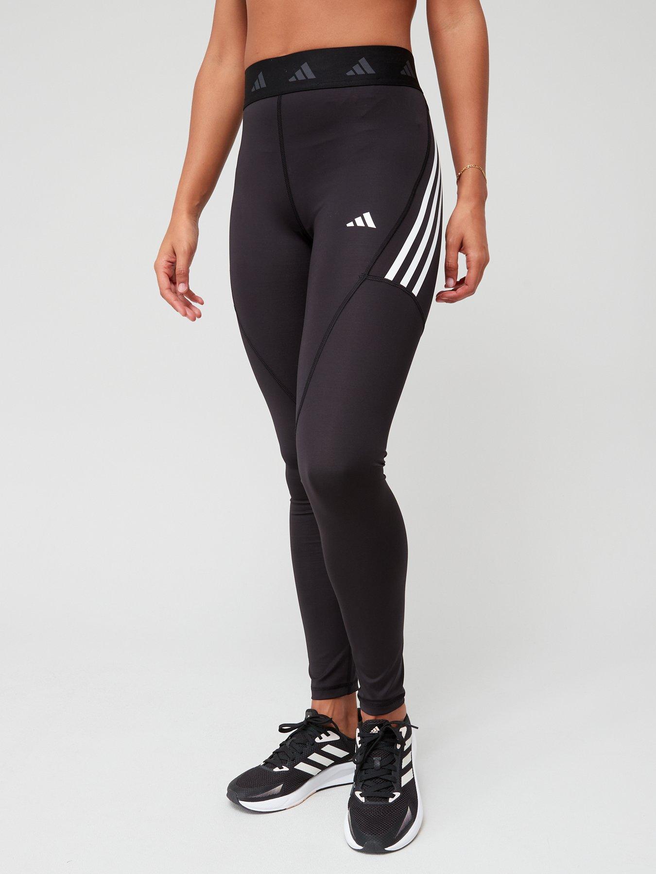 adidas Womens 3 Stripe 7/8 Tights (Black/White Stripe, Medium)  : Sports & Outdoors
