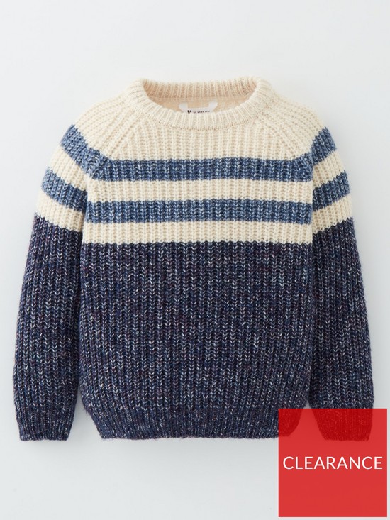 front image of mini-v-by-very-boysnbspcolourblock-knitted-jumper-navy