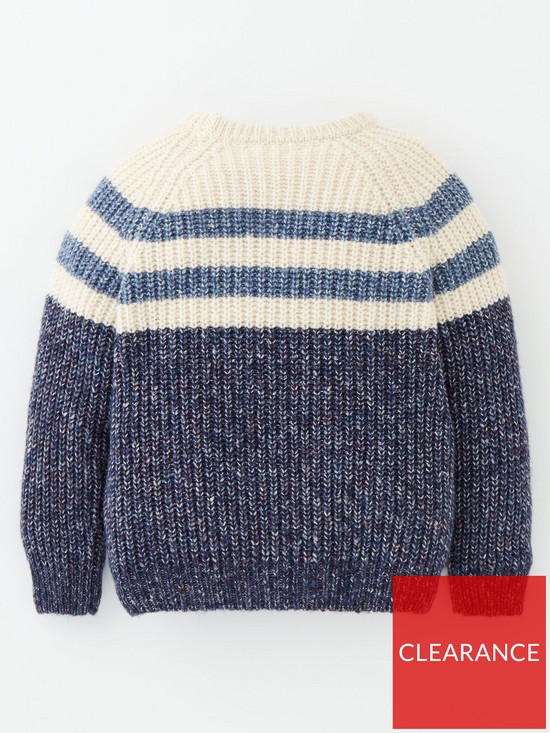 back image of mini-v-by-very-boysnbspcolourblock-knitted-jumper-navy