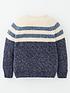  image of mini-v-by-very-boysnbspcolourblock-knitted-jumper-navy