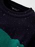  image of mini-v-by-very-boys-knitted-dino-jumper-navy