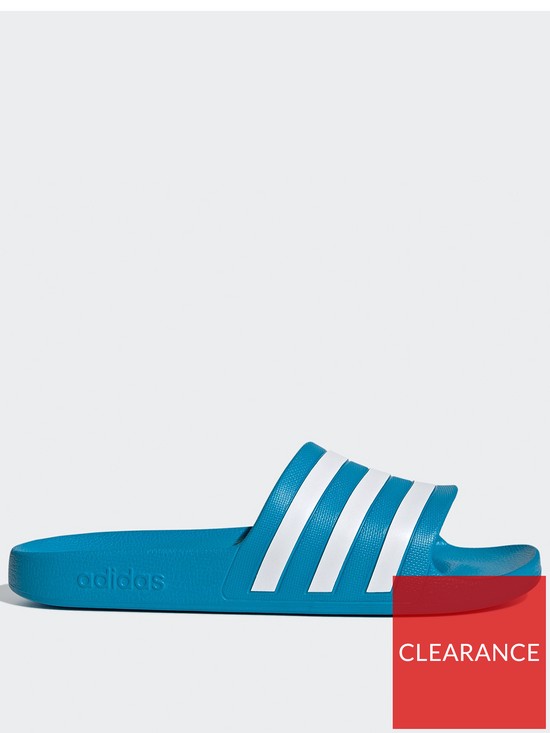 front image of adidas-sportswear-adilette-aqua-sliders-blue