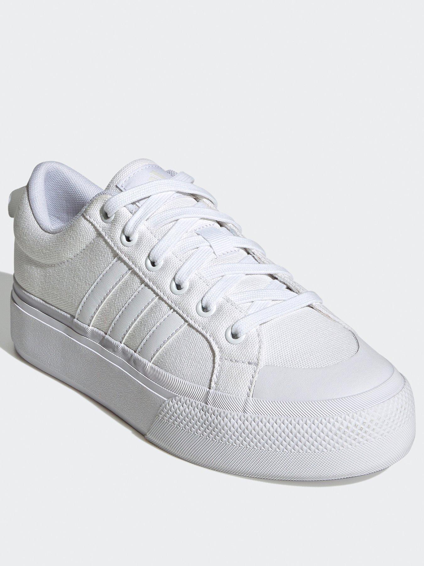 Plain white adidas trainers hotsell