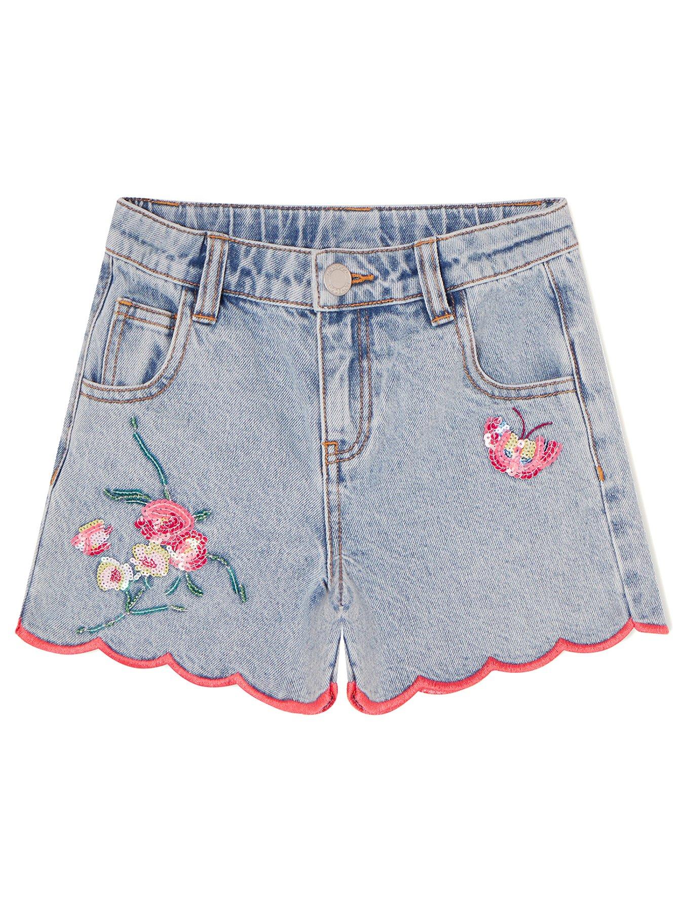 monsoon-girls-scallop-sequin-denim-short-blue