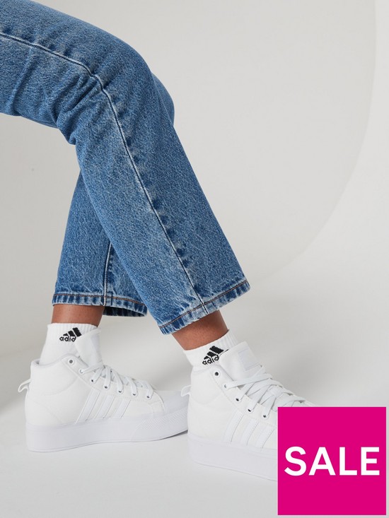 front image of adidas-sportswear-bravada-20-mid-platform-trainers-white