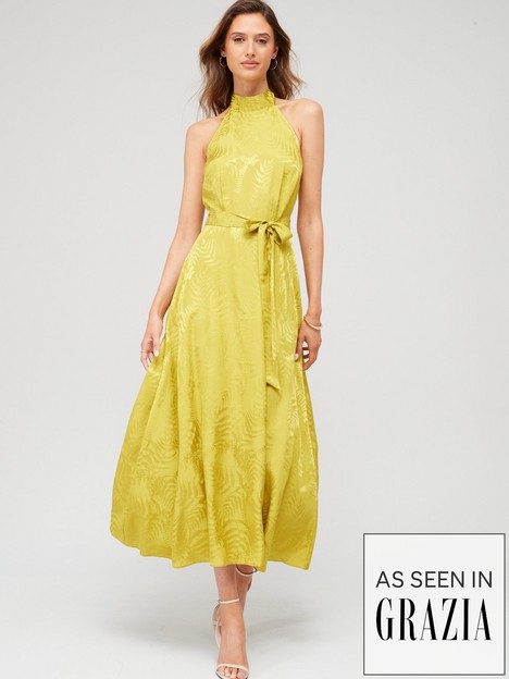 v-by-very-jacquard-midaxi-dress-yellow