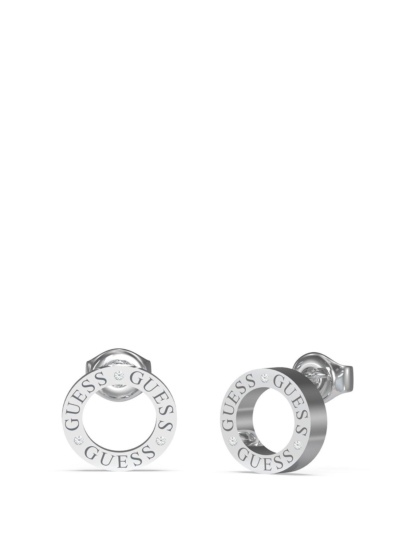 Guess Circle Lights Earrings Silver Very