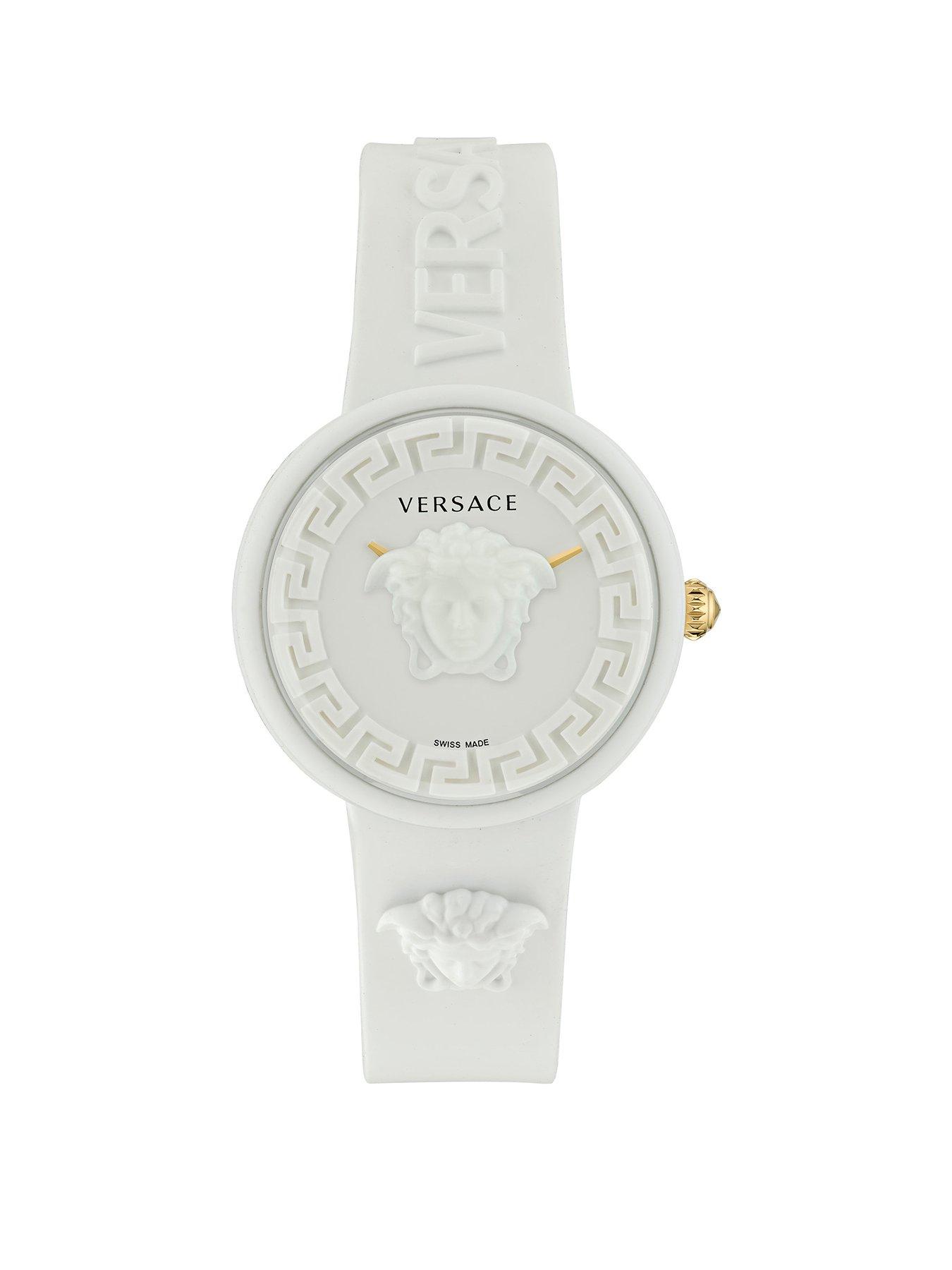 Product photograph of Versace Medusa Pop White Watch from very.co.uk