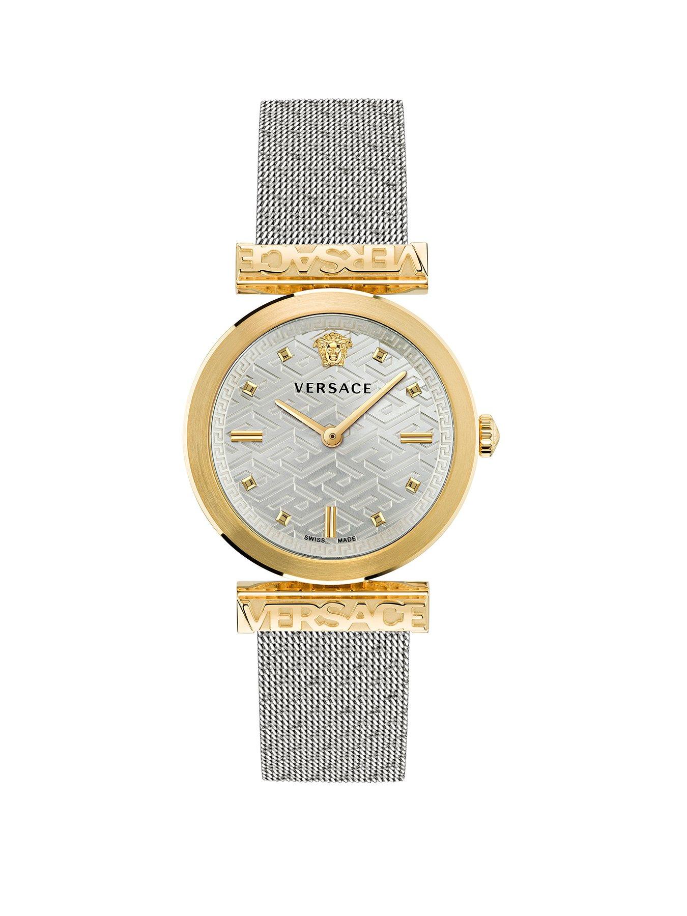 Product photograph of Versace Regalia Silver Watch from very.co.uk