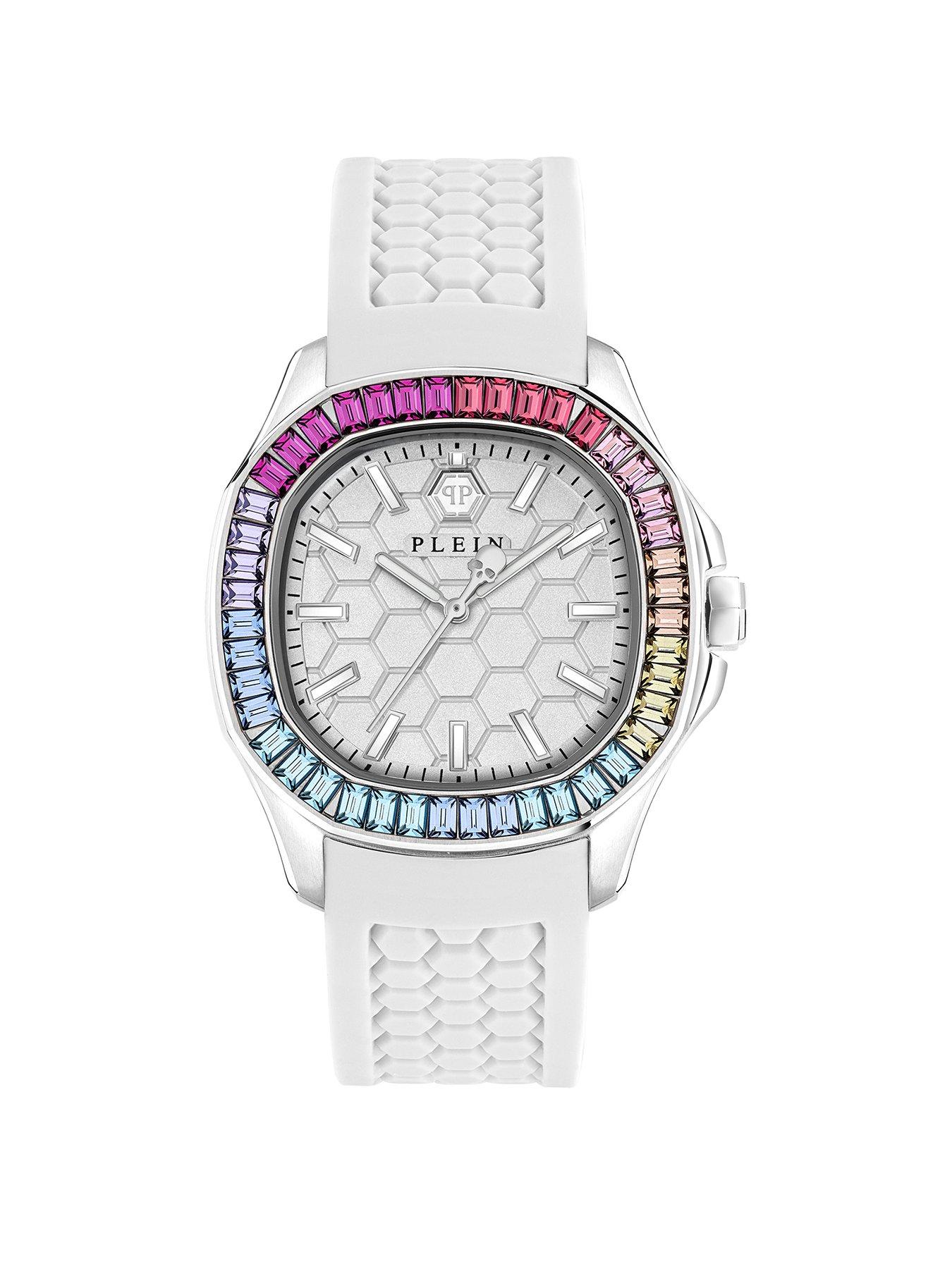 Product photograph of Philipp Plein Ladies Highconic Rainbow Watch from very.co.uk