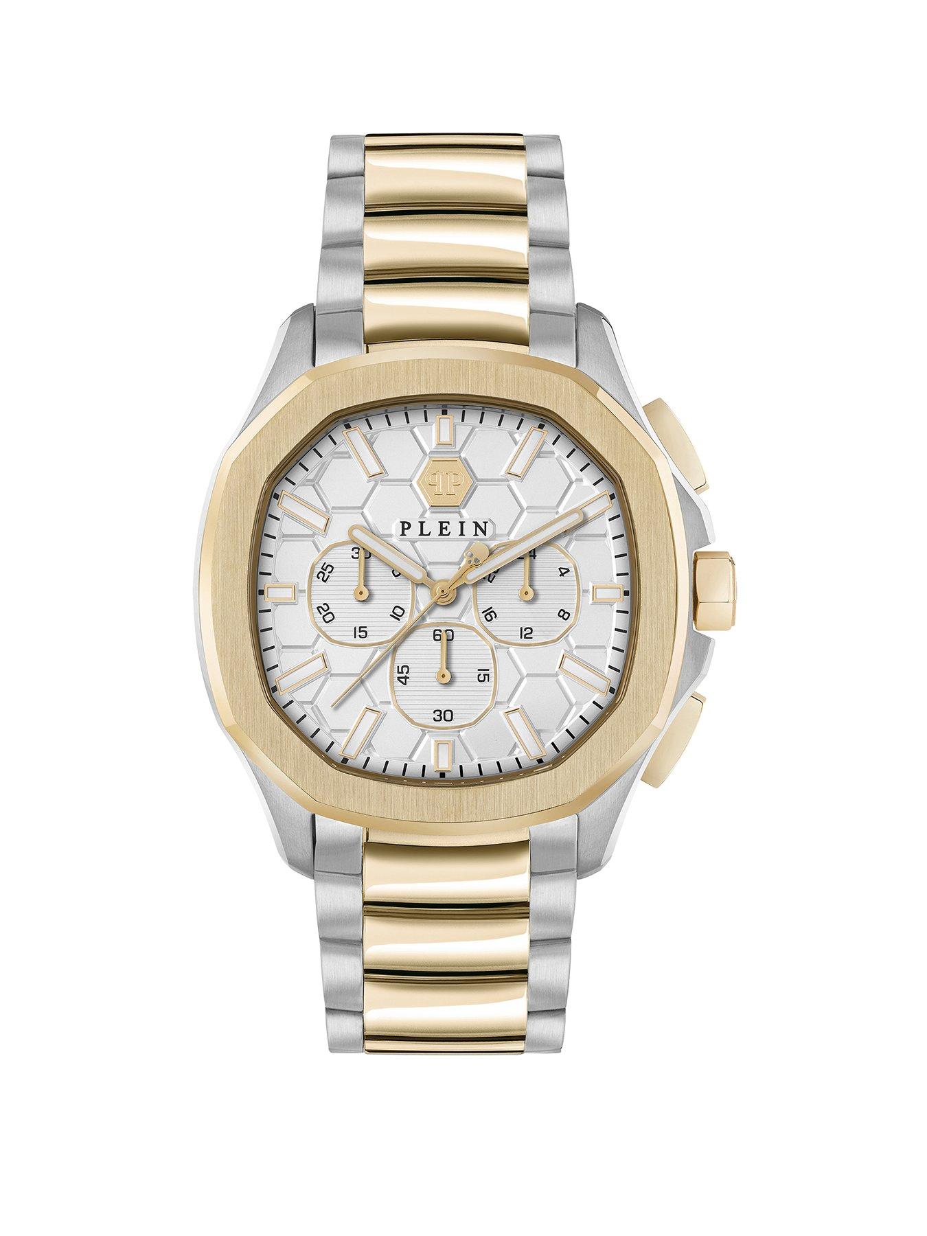 Product photograph of Philipp Plein Unisex Highconic Gold Watch from very.co.uk