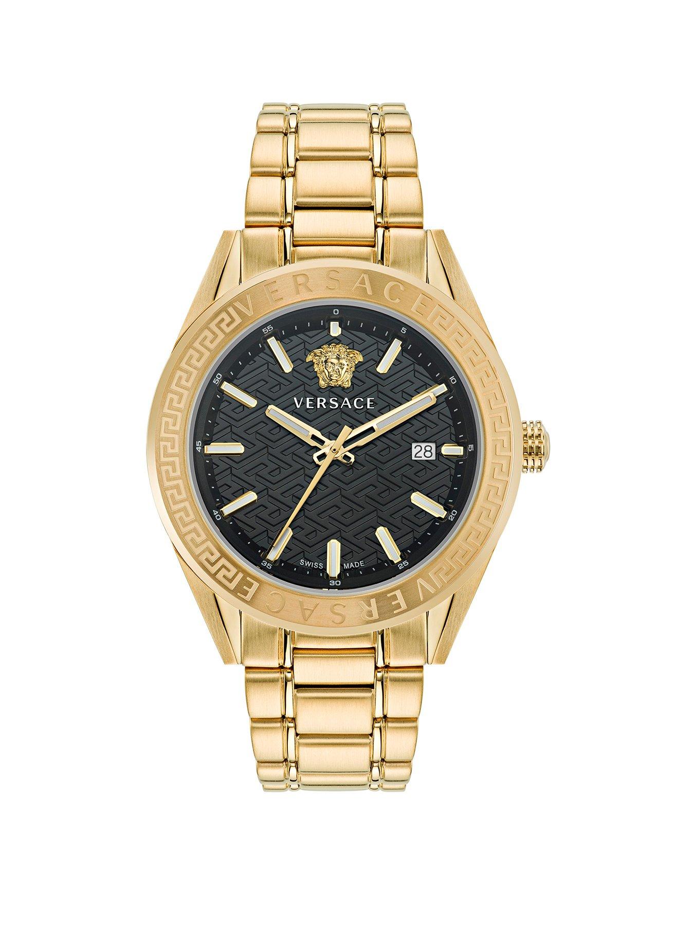 Product photograph of Versace V-code Gents Watch from very.co.uk