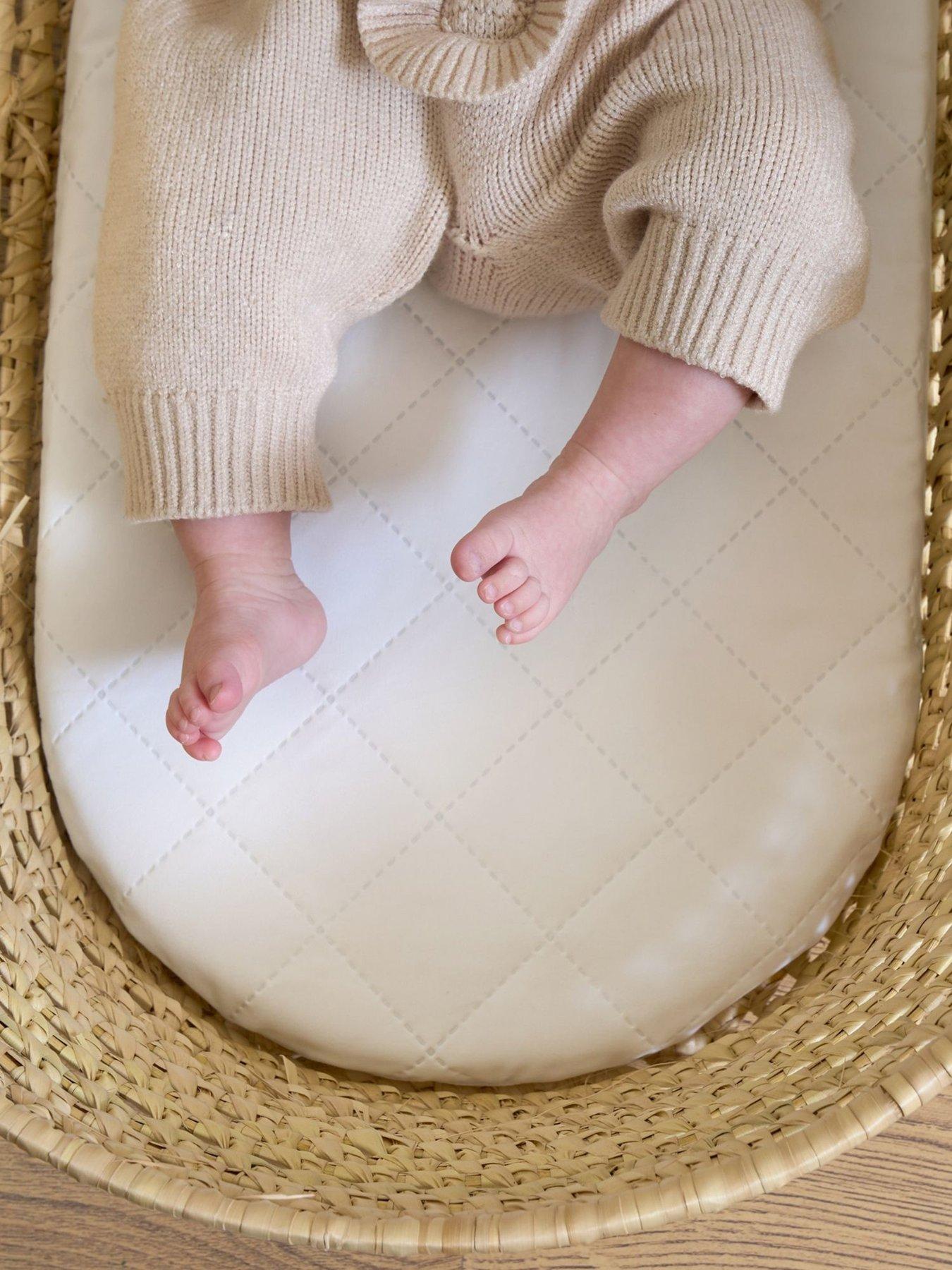 Product photograph of Clair De Lune Quilted Palm Moses Basket Mattress from very.co.uk