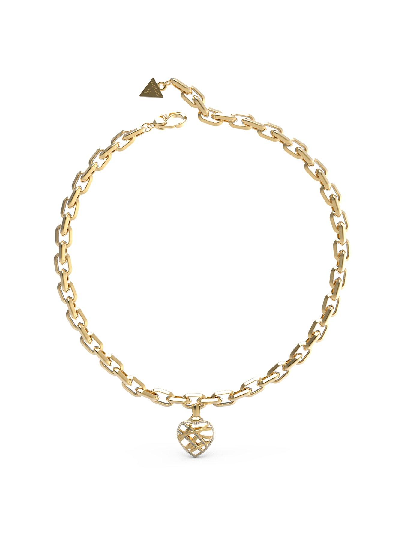 Guess heart on sale necklace and bracelet