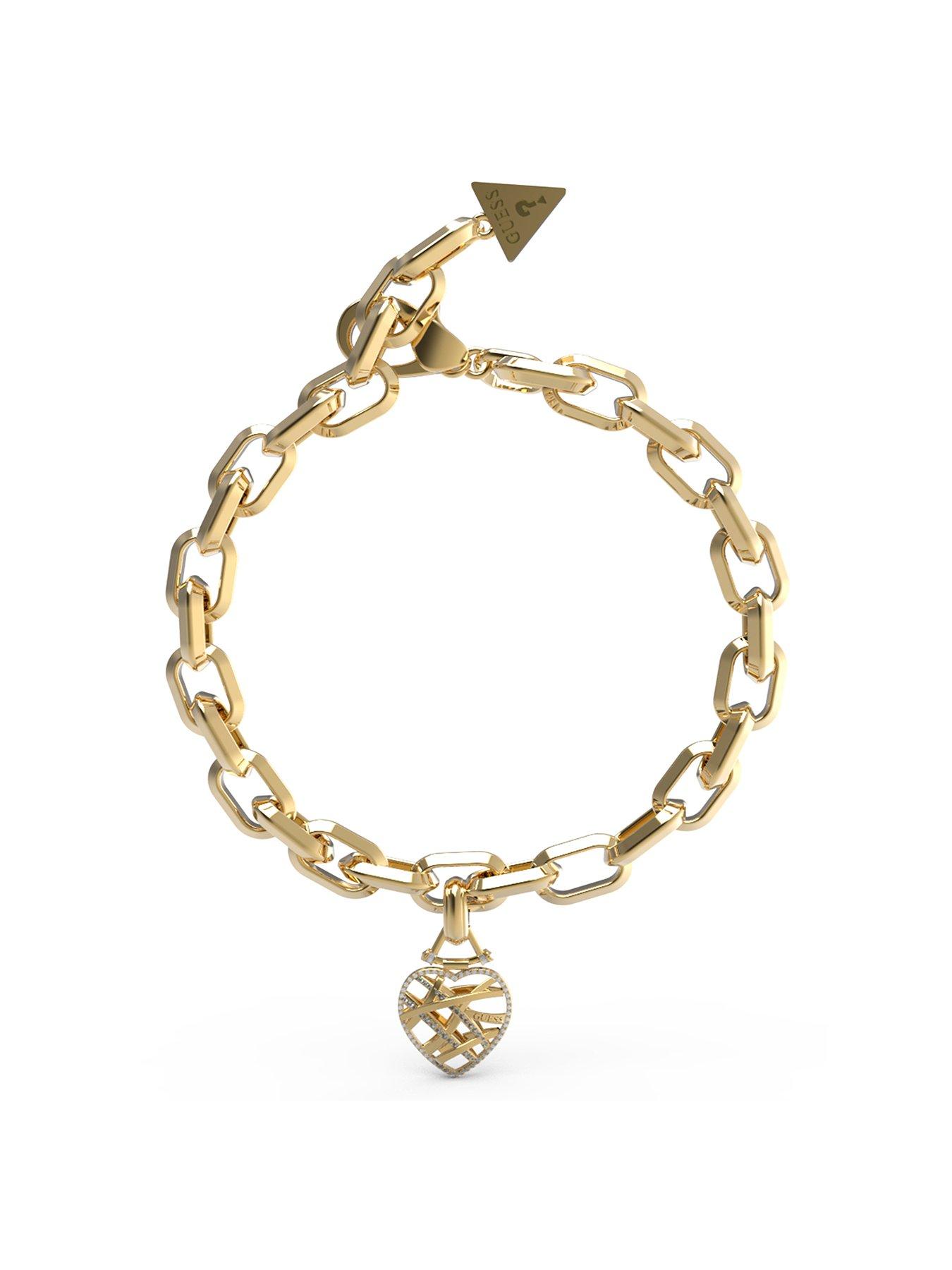 Product photograph of Guess Heart Cage Bracelet from very.co.uk