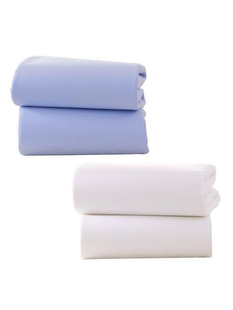 clair-de-lune-fitted-moses-sheets-4-pack-bundlenbsp--blue-and-white