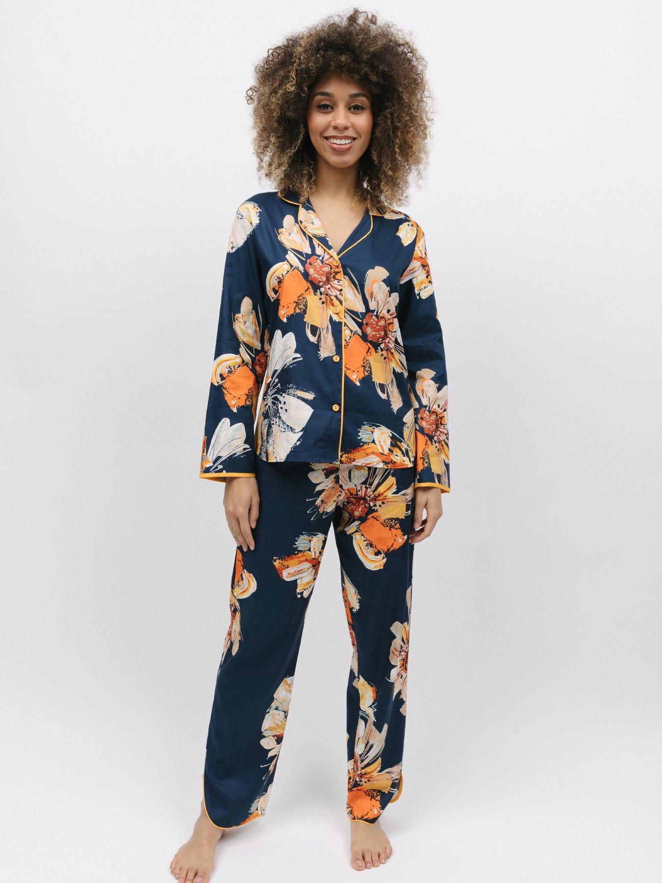 Cyberjammies - Emma Floral Print Pjs - Navy