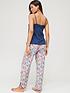  image of cyberjammies-bea-ditsy-floral-print-pant-cami-set-blue