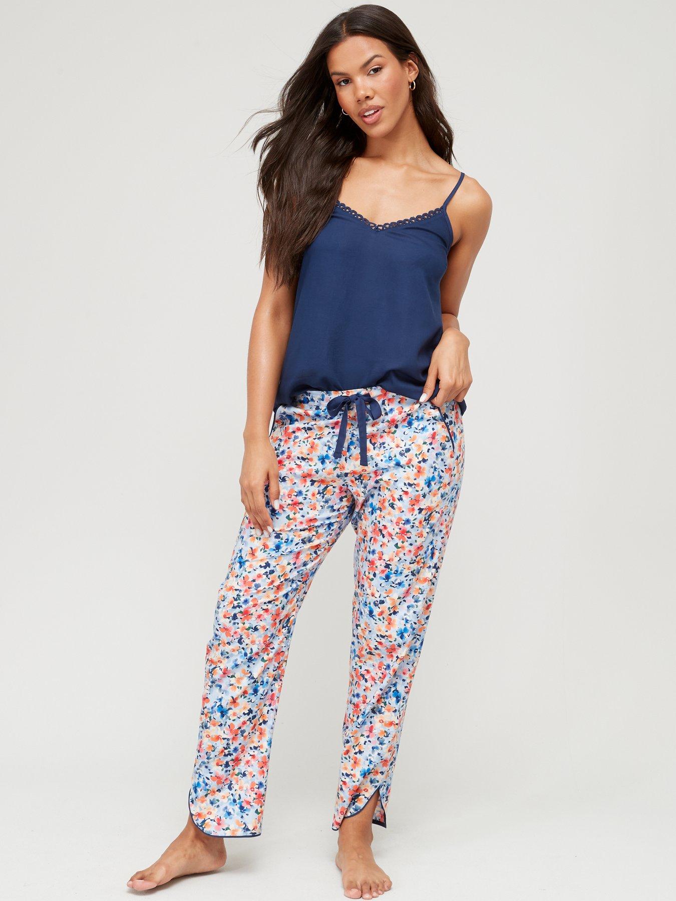 Image 3 of 4 of Cyberjammies Bea Ditsy Floral Print Pant Cami Set - Blue