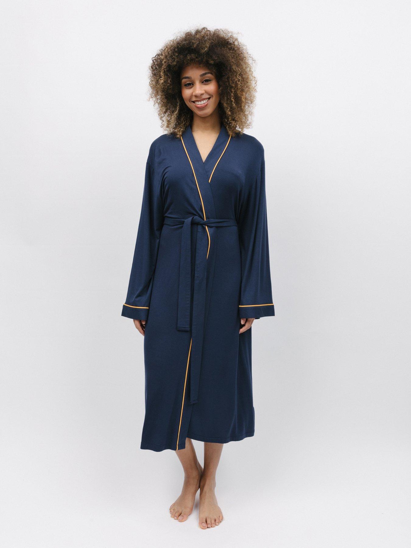 Everyday Supersoft Dressing Gown with Hood - Navy