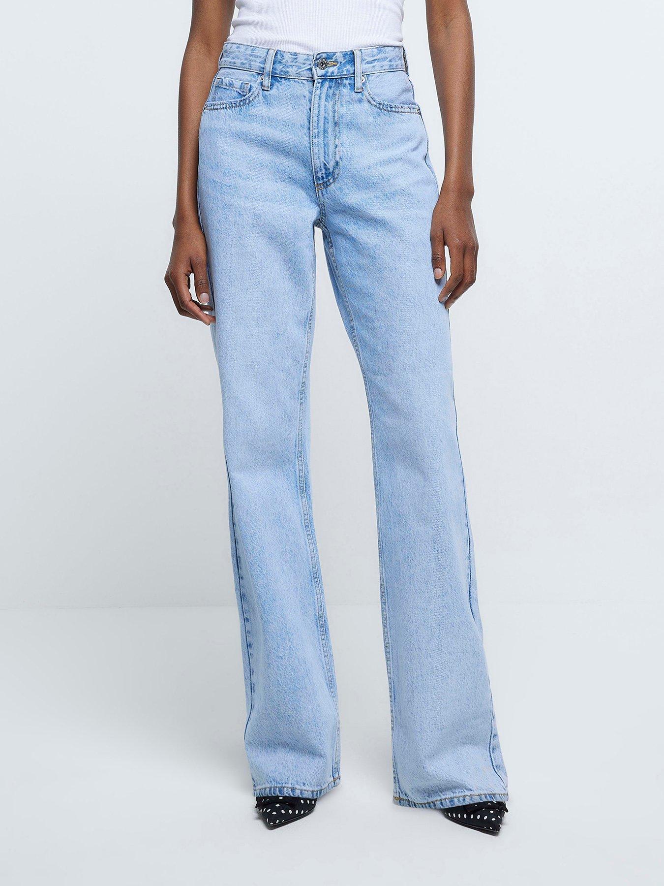 undefined 90S Long Straight Bowie Jeans - Light Wash