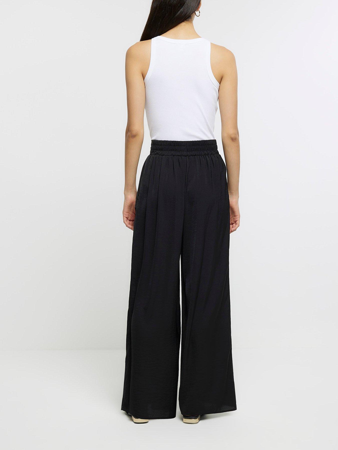 River Island Palazzo Wide Leg Trouser - Black