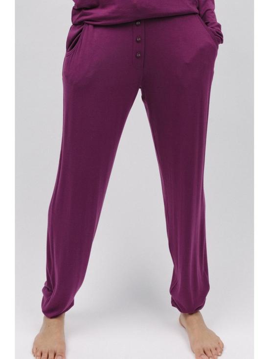 front image of cyberjammies-magenta-knit-pant